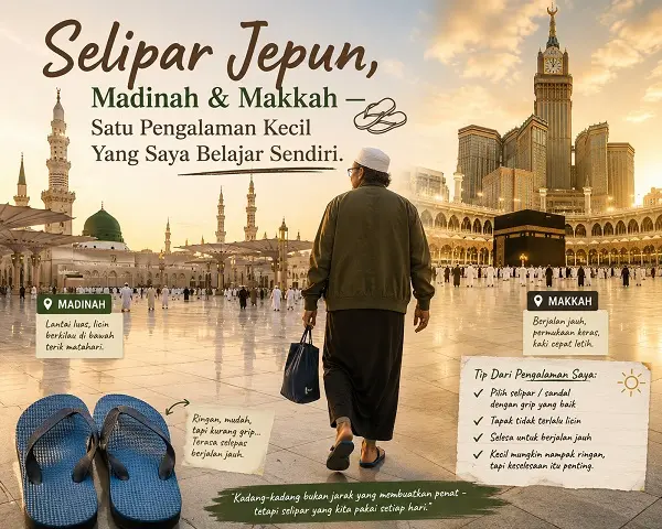 Selipar Jepun, Madinah & Makkah — Satu Pengalaman Kecil Yang Saya Belajar Sendiri