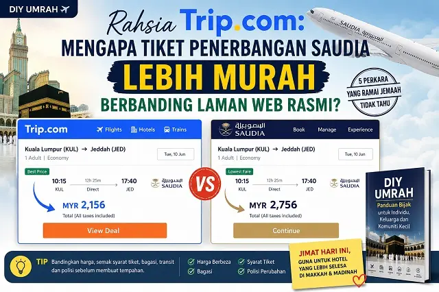 Rahsia Trip.com: Mengapa Tiket Penerbangan Saudia Lebih Murah Berbanding Laman Web Rasmi?